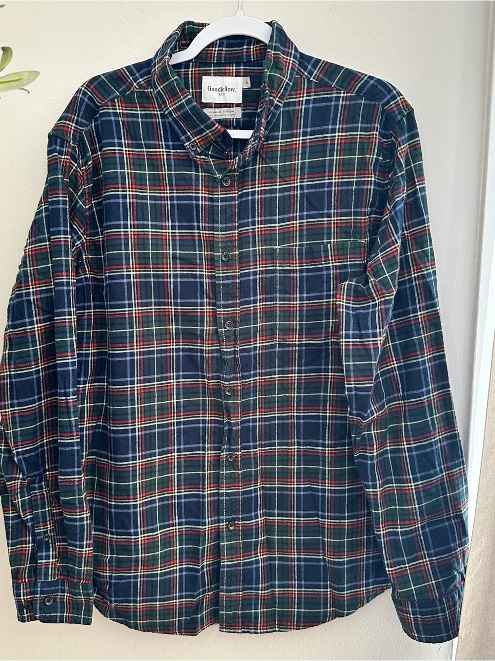 Goodfellow & Co Men's Plaid Long Sleeve XL